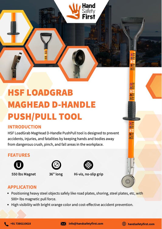 HSF LoadGrab™ MagHead D-Handle Push/Pull Tool: The Smart Way to Eliminate Hand Injuries in Steel Handling